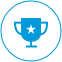 Blue trophy icon