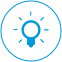 Blue light bulb icon