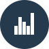 Analytics graph dark icon